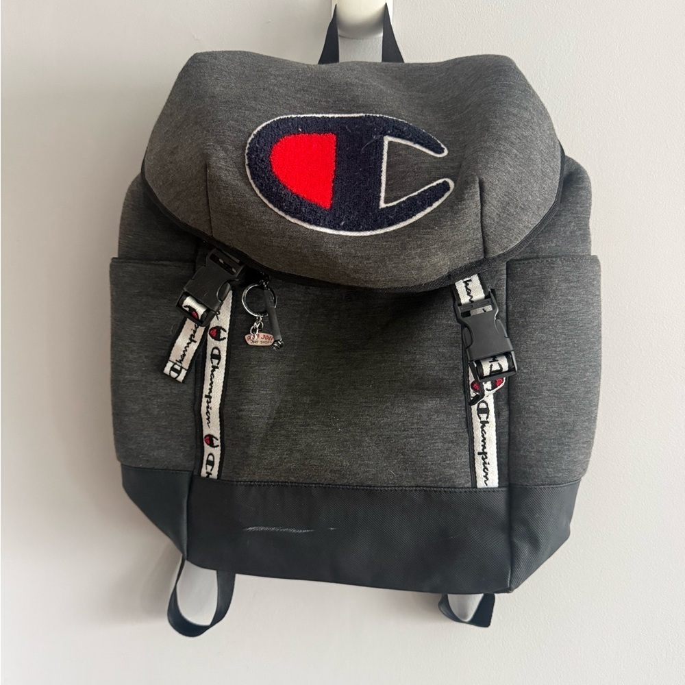 Champion Heather Gray Chenille Logo Backpack